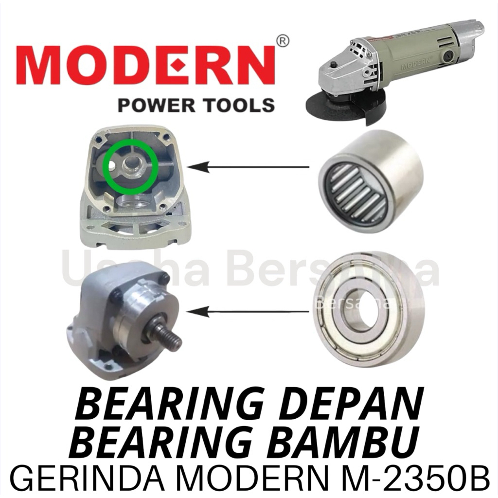 2 PCS BEARING DEPAN + BEARING BAMBU GERINDA MODERN M2350B KLAHER DEPAN DAN KLAHER BELAKANG AS 2 PCS 