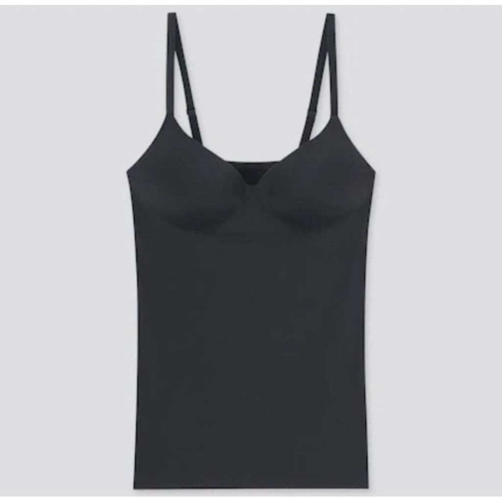 UNIQLO AIRISM V NECK CAMISOLE BRA BLACK