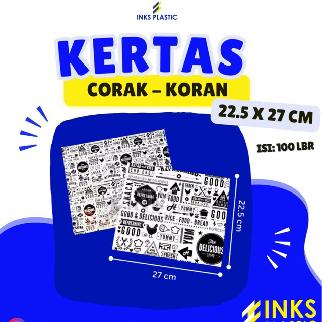 KERTAS NASI CORAK MOTIF KORAN