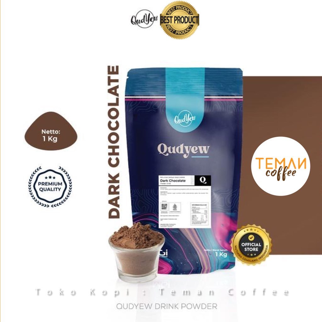Bubuk Minuman Kekinian Qudyew / Qudyew Powder Drink Dark Chocolate 1 kg