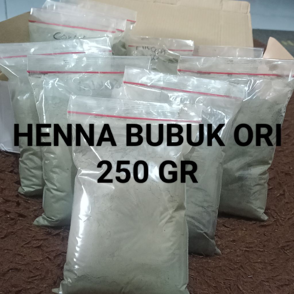 250gr KUTEK MUSLIM HENNA PACAR INAI BUBUK Termurah supliyer / hena polosan inaiku no branding / kute
