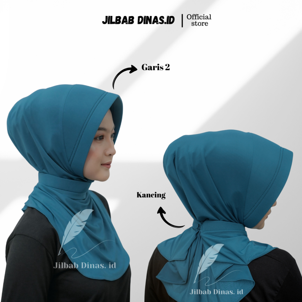 Jilbab dinas PKK tosca Tua premium sesuai juklak dan SOP