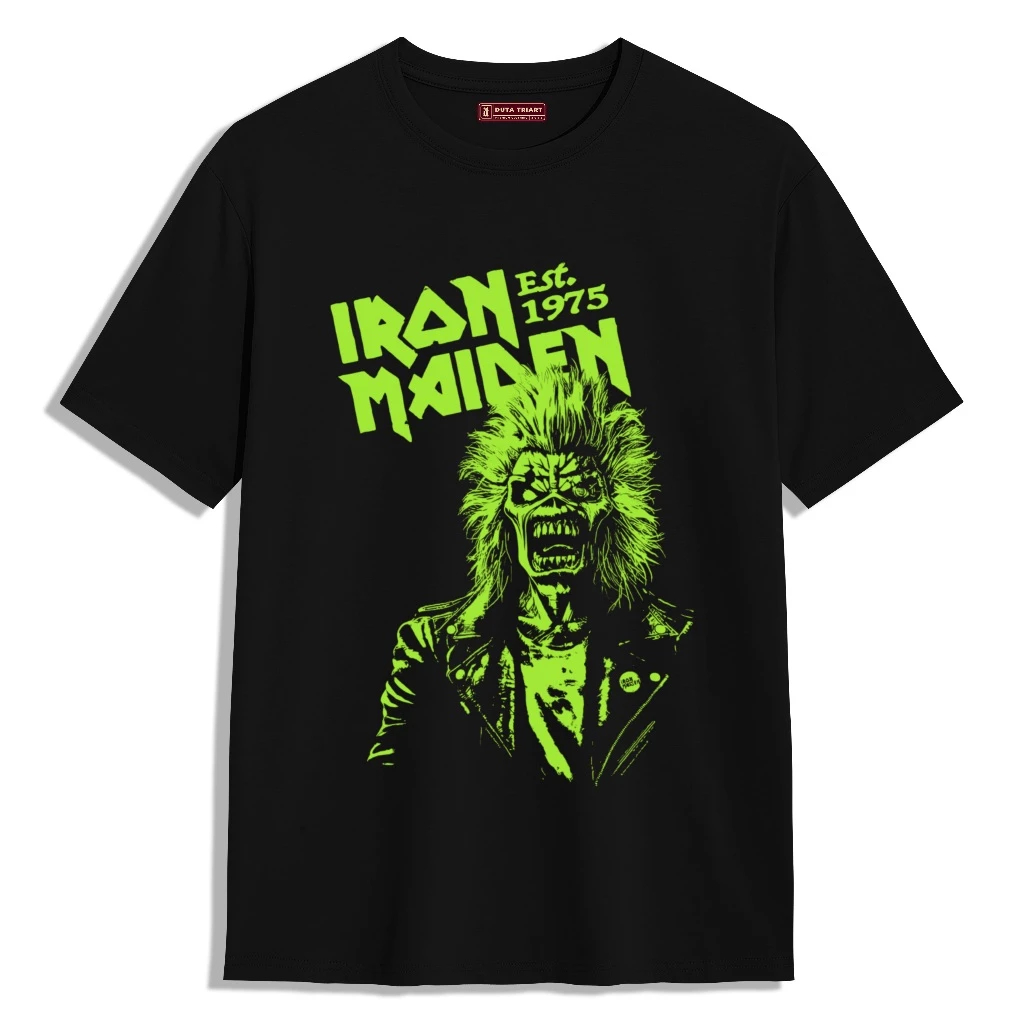 Kaos Band IRON MAIDEN 1975 - Kaos Pria Kain Katun Premium Cotton Combed 24s