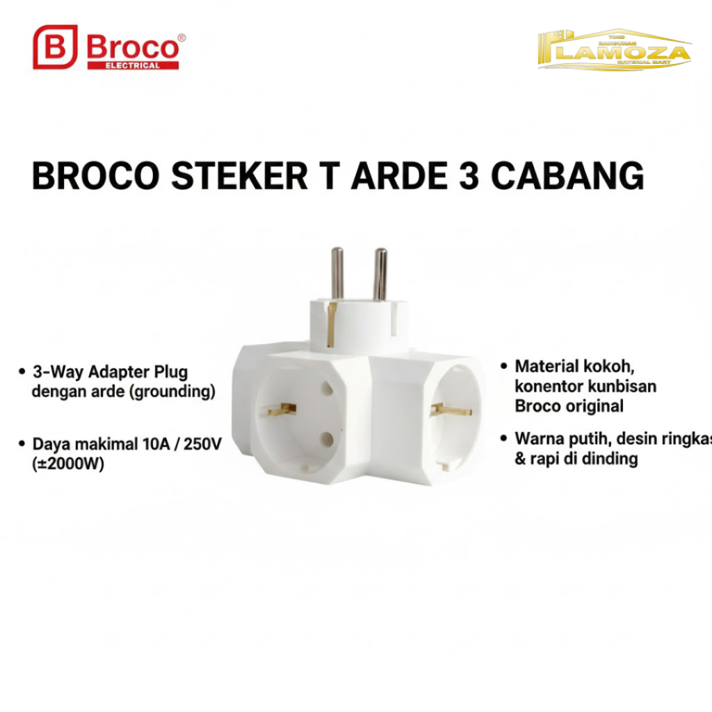 Steker T Arde Broco 13830 Cream Adaptor
