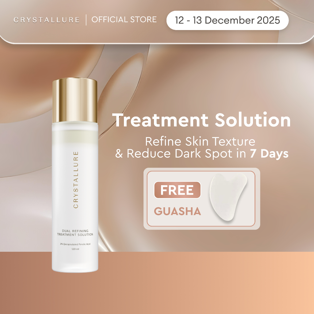Crystallure Dual Refining Treatment Solution 120 ml - Hydrating Toner untuk Eksfoliasi Wajah Kulit S