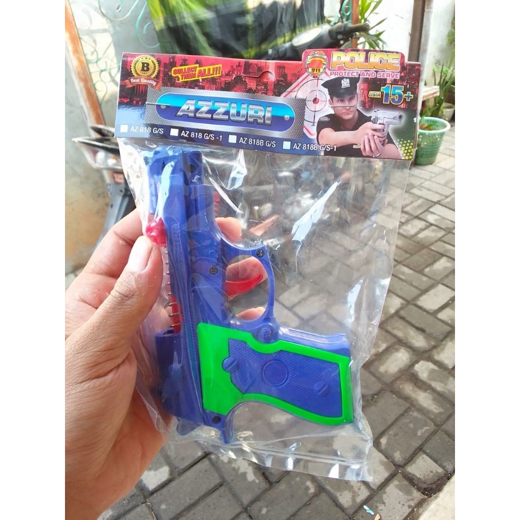 1 Pcs Mainan Anak Pistol Peluru Pentol Korek Bahan Plastik Warna Random