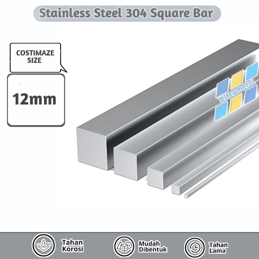 AS STAINLESS 304 SEGI EMPAT | 12MM X 12MM | AS SS304 KOTAK