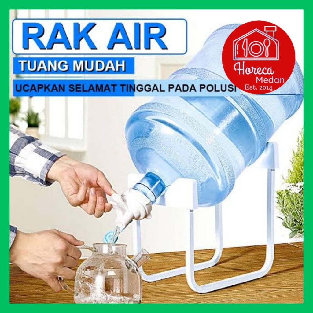 Dudukan galon air kaki besi kokoh tebal / rak kaki galon + kran air galon