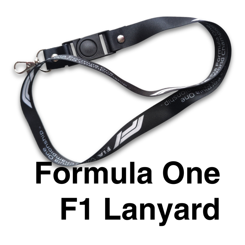 F1 Lanyard Formula 1 - Lanyard Kartu Akses Kantor Logo Formula One Hitam [Downforce Studio]