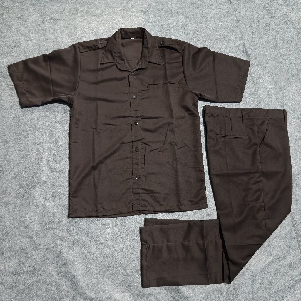 Seragam Safari Coklat Pendek Premium / Seragam Safari Coklat / Seragam Safari