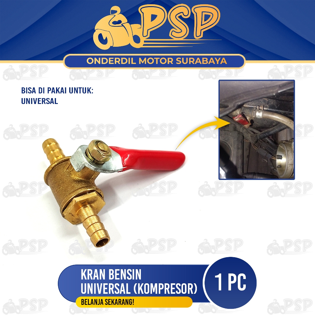 Kran Bensin Universal (Kompresor) - Keran Bengsin Kuningan Selang Angin Kompresor berbagai Keperluan
