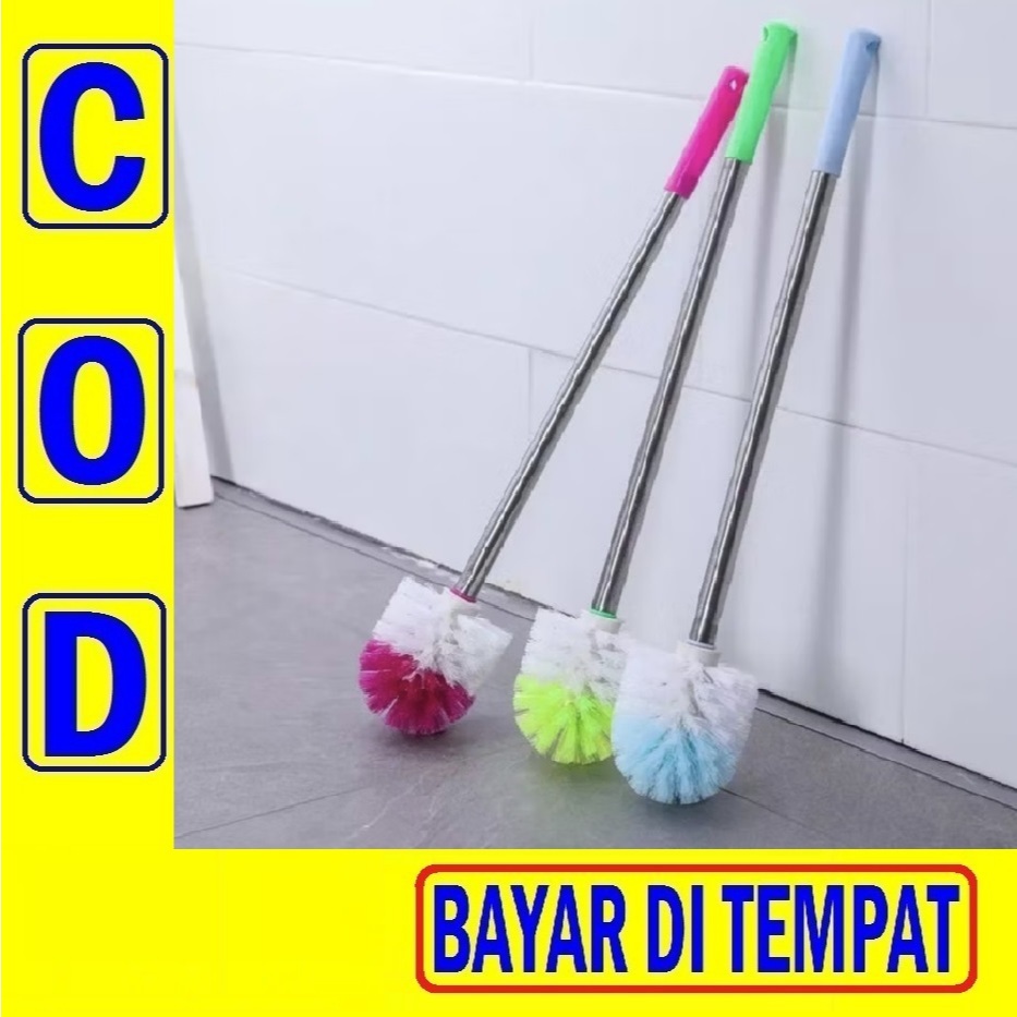 (33P) SIKAT TOILET GAGANG STAINLESS Sikat WC Closet Kloset Duduk Jongkok Model Bulat Sikat Cuci Kama