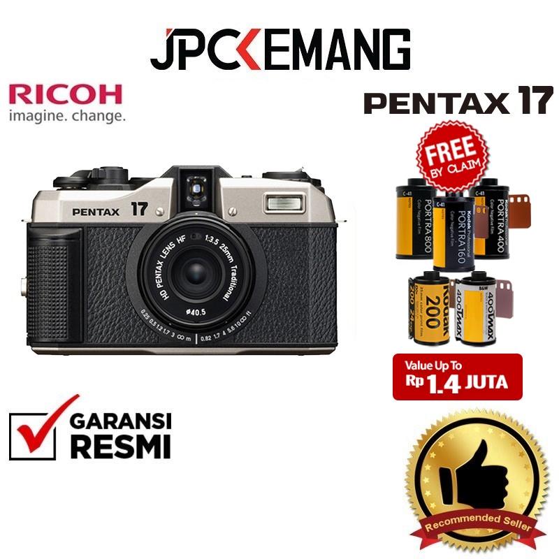 Ricoh PENTAX 17 Compact Film Camera 35mm Half Frame Kamera Film Garansi Resmi