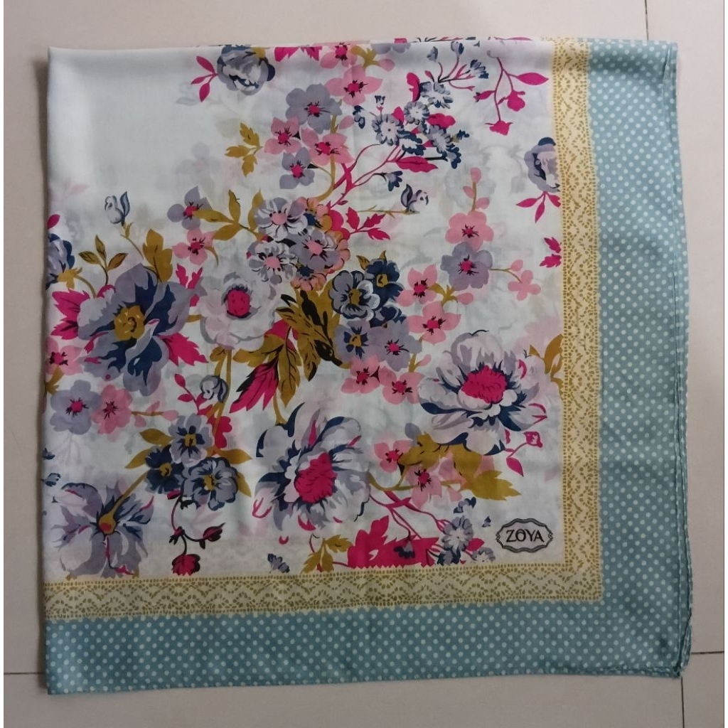 Jilbab Segiempat ZOYA Motif Bunga²