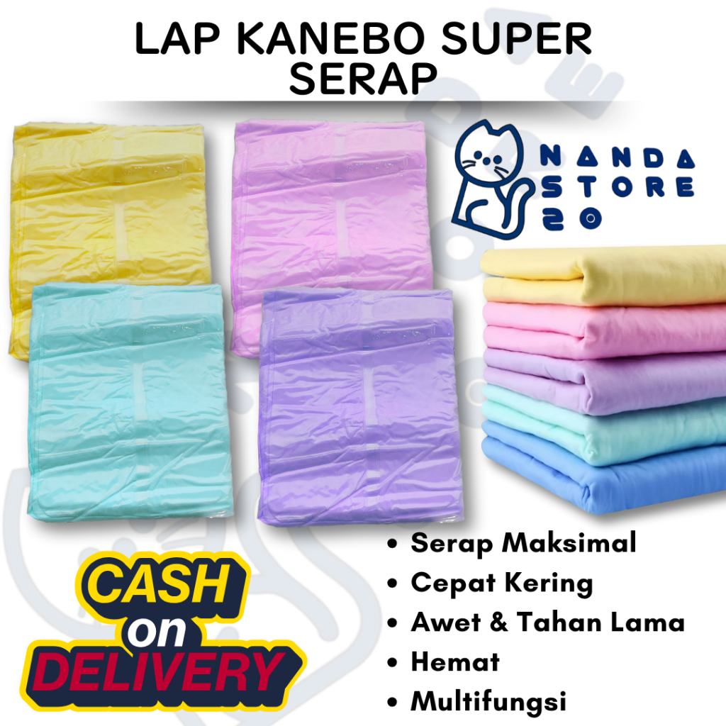 Lap Kanebo Refill Daya Serap Tinggi serat Lembut dan Kuat tebal 2mm Kanebo Plas Chamois 42 x 31.5 cm