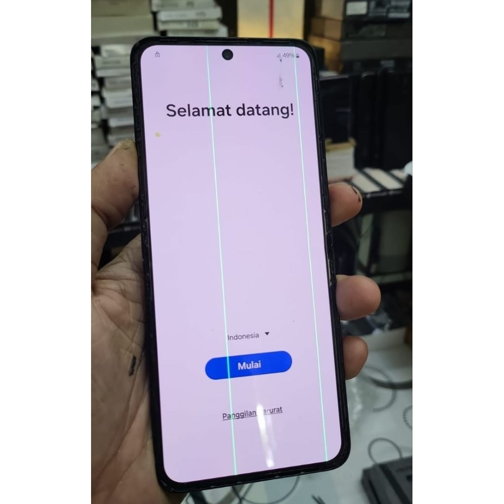 LCD Samsung Z Flip 3 minus garis