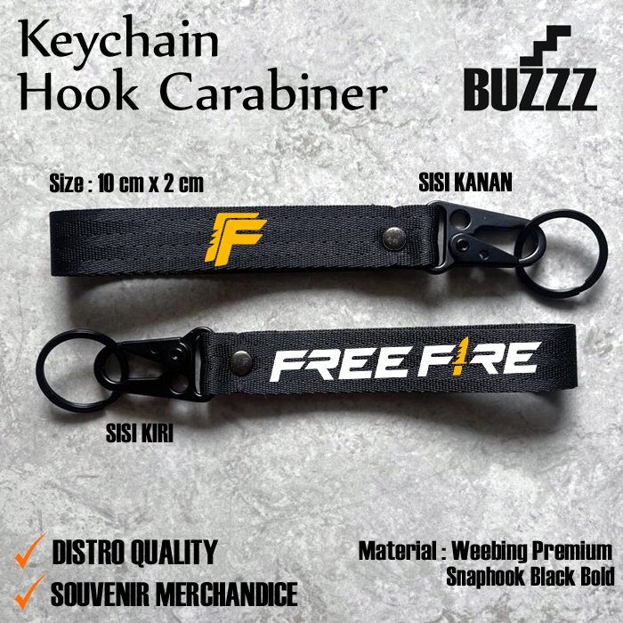 GANTUNGAN KUNCI FREE FIRE - KEYCHAIN FF - CARABINER FREE FIRE - GANTUNGAN KUNCI FREE FIRE PROMO