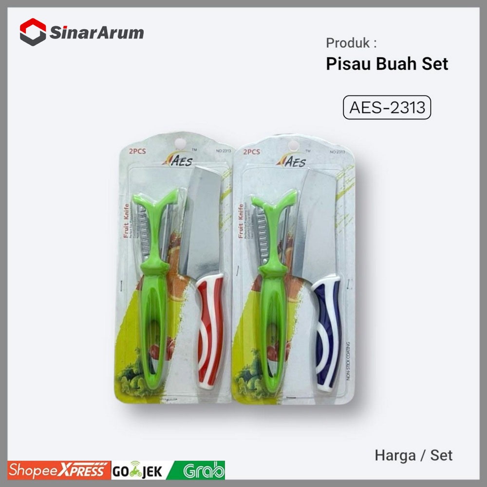 Pisau Kupas Buah Peeler + Pisau Sayur Set (isi 2pcs) AES-2313