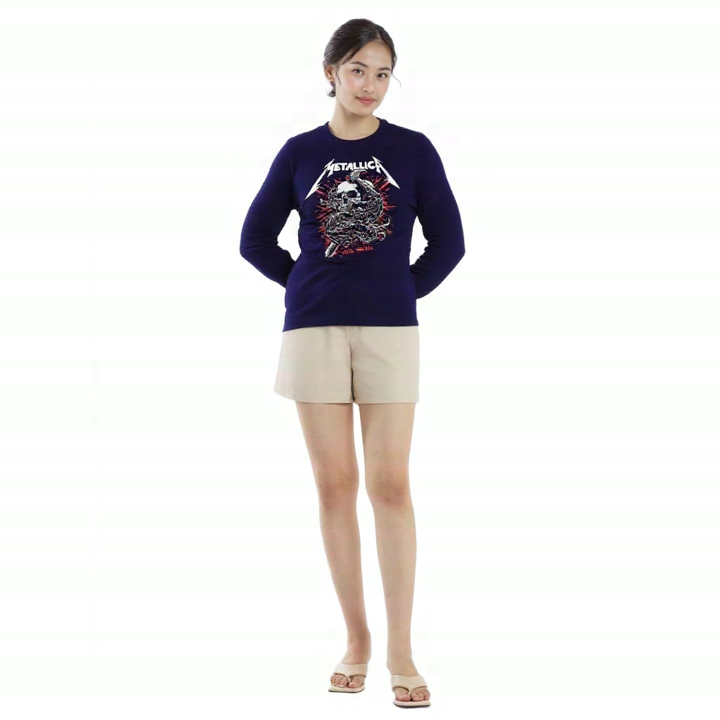 Kaos Lengan Panjang Metallica Long Sleeve Baju Metal Kekinian