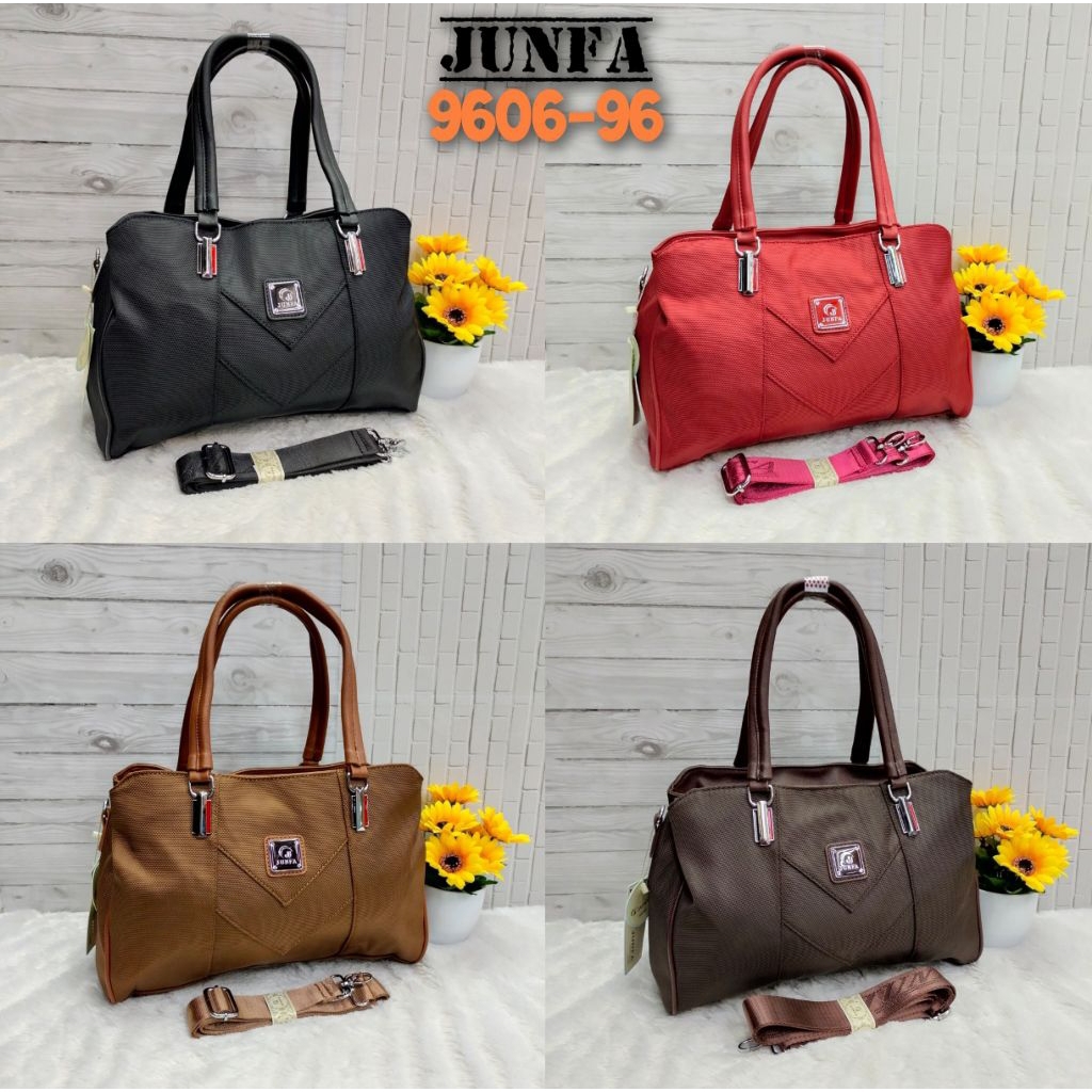 Tas wanita junfa 3 ruang bahan kanvas 9606-96 original