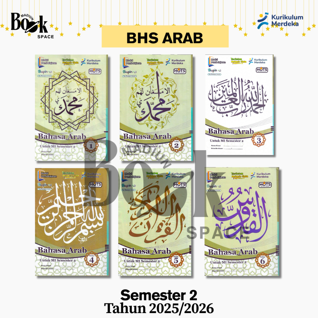 LKS MI BAHASA ARAB KELAS 1 2 3 4 5 6 Kurikulum Berbasis Cinta TERBARU Semester 2 2025/2026 Bupin