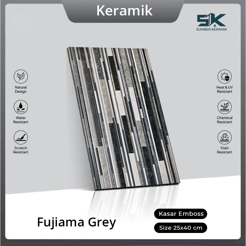 KERAMIK DINDING FUJIAMA GREY 25X40
