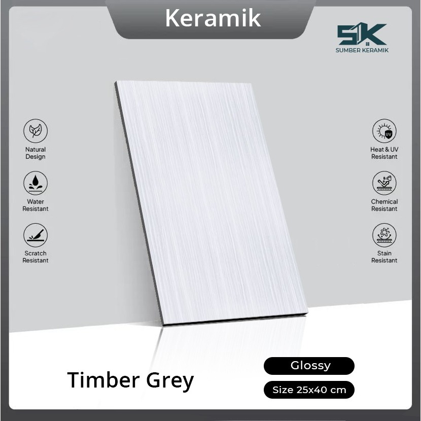 KERAMIK DINDING TIMBER GREY 25X40
