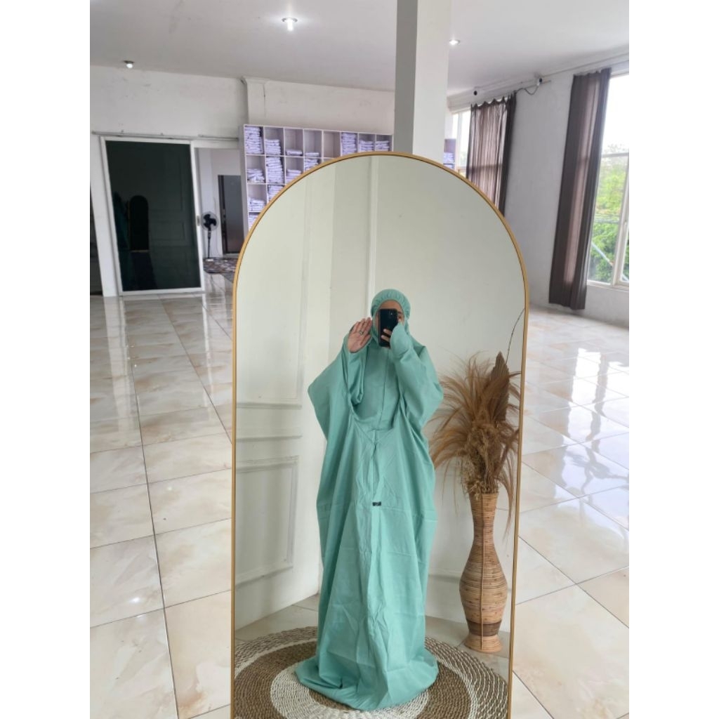 mukena terusan traveling / mukena katun polos