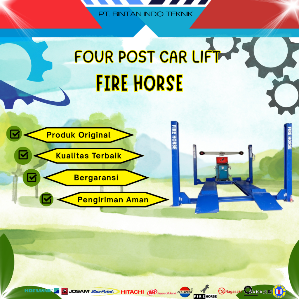 Car lift Four Post / 4 Post lift / hidrolik 4 tiang / hidrolik mobil Fire Horse