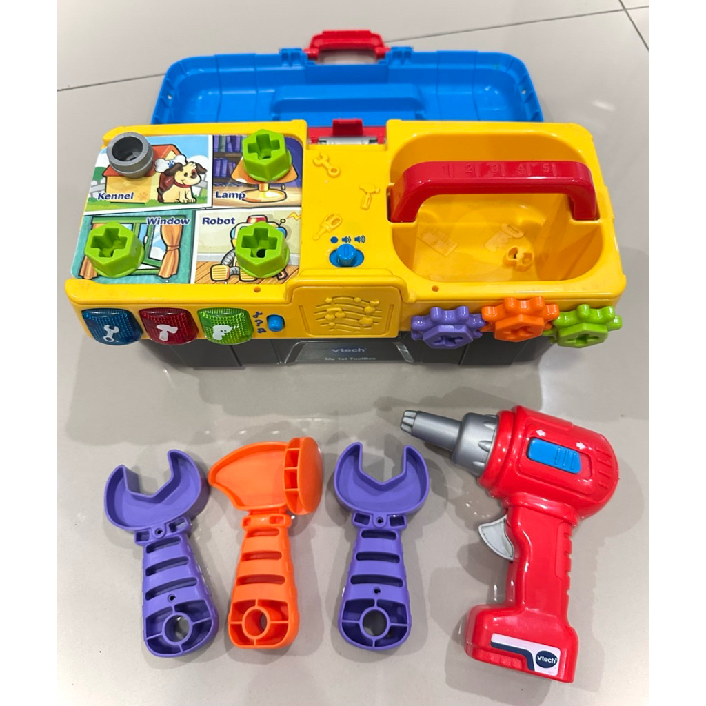 Vtech My First Toolbox Mainan Edukasi Anak 2-5 Tahun Toys 1st Tool Box Toy Sound Light Original