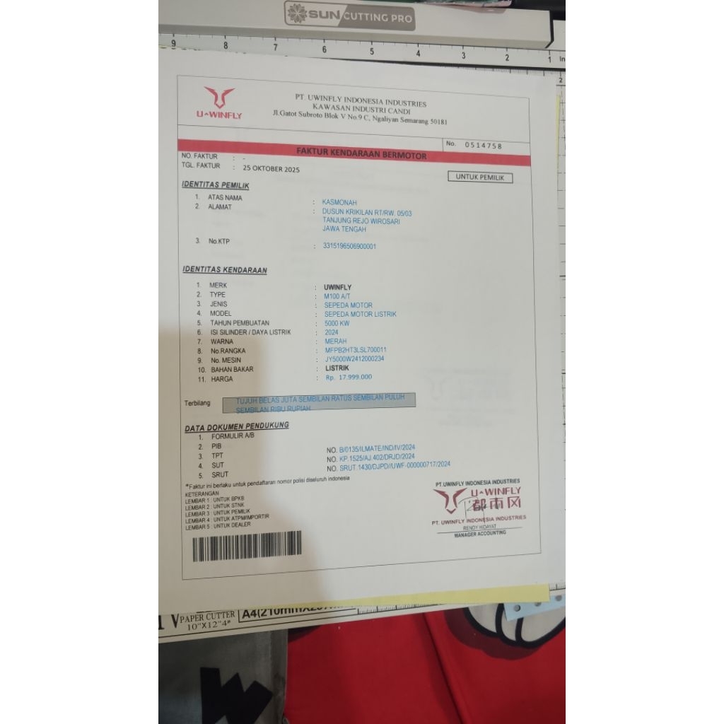 Terbaik Faktur Kendaraan bermotor