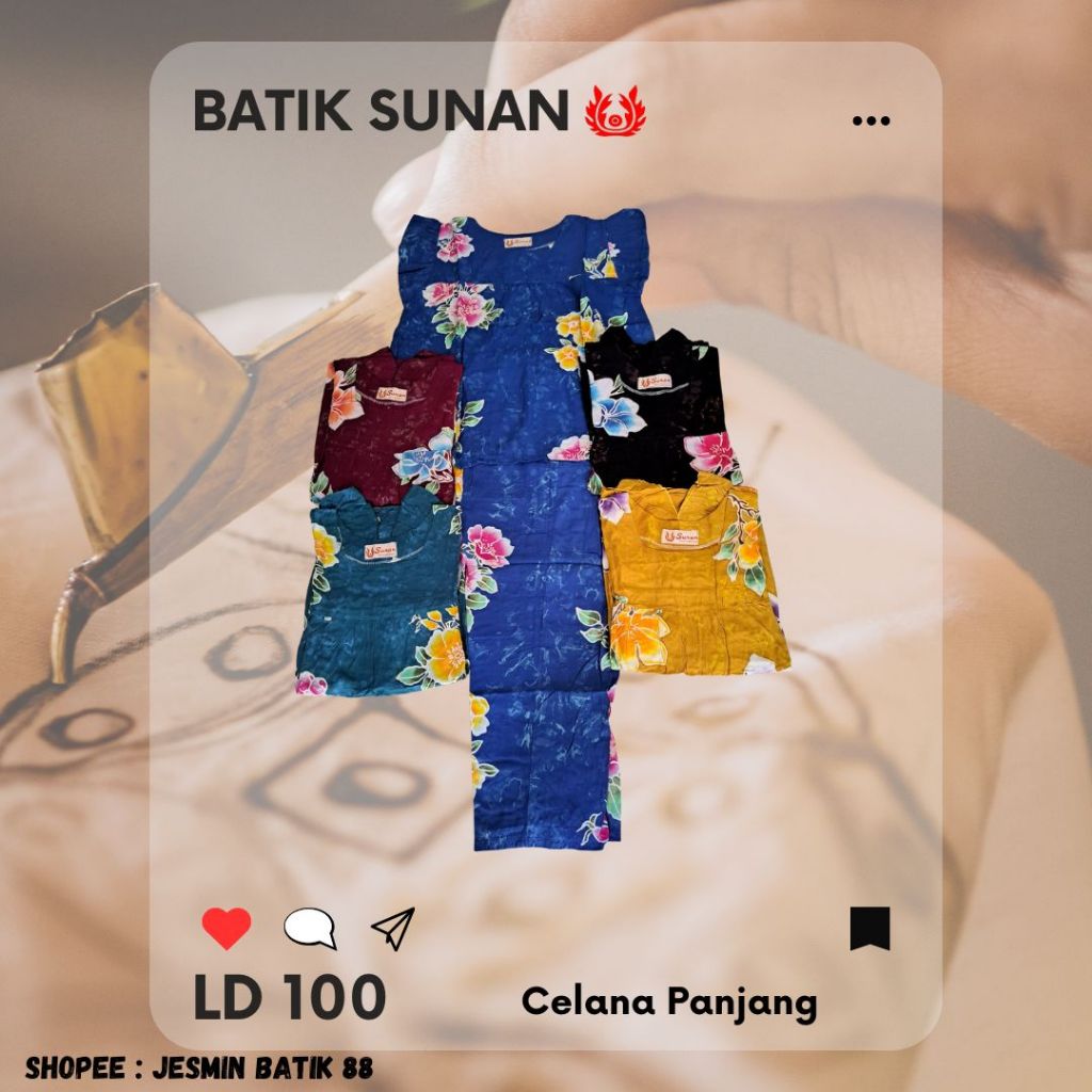 Batik Sunan Celana Panjang Tangan Pendek ABG REMAJA AR
