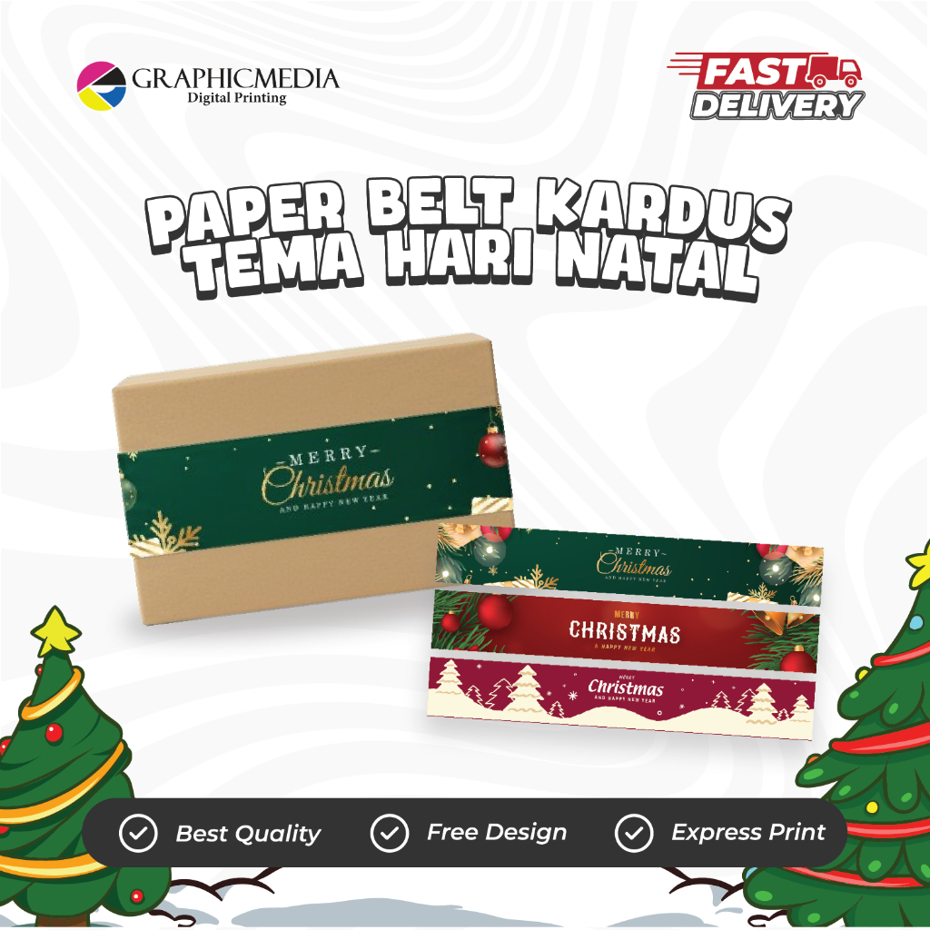 Paperbelt Sabuk Kertas Natal – Sleeve Packaging Christmas untuk Hampers, Parcel, Kado & Box Makanan