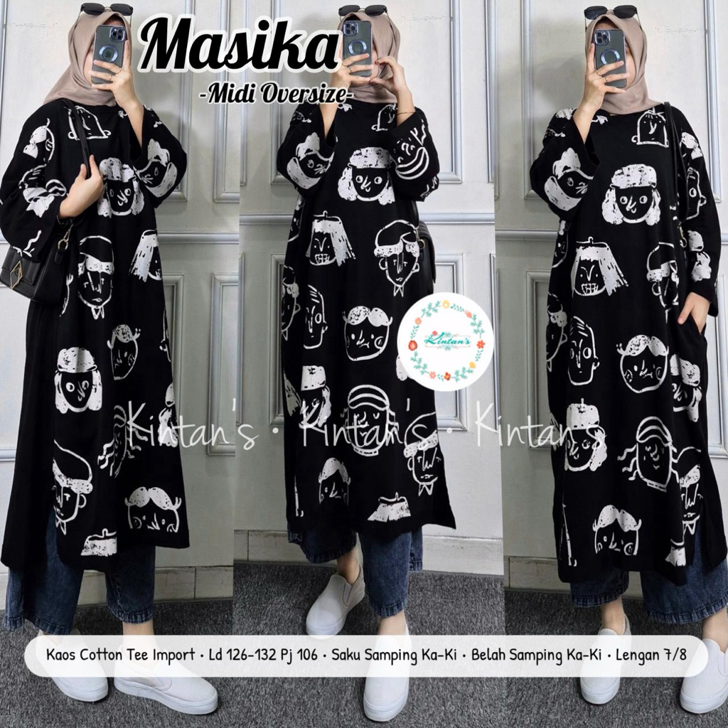 LONG TUNIK DRESS / MIDI TUNIK / MIDI OVERSIZE / KAOS TUNIK / KAOS OVERSIZE / KAOS BEBITERY