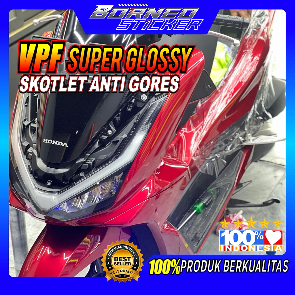 sticker skotlet vpf super glossy pelindung motor anti gores