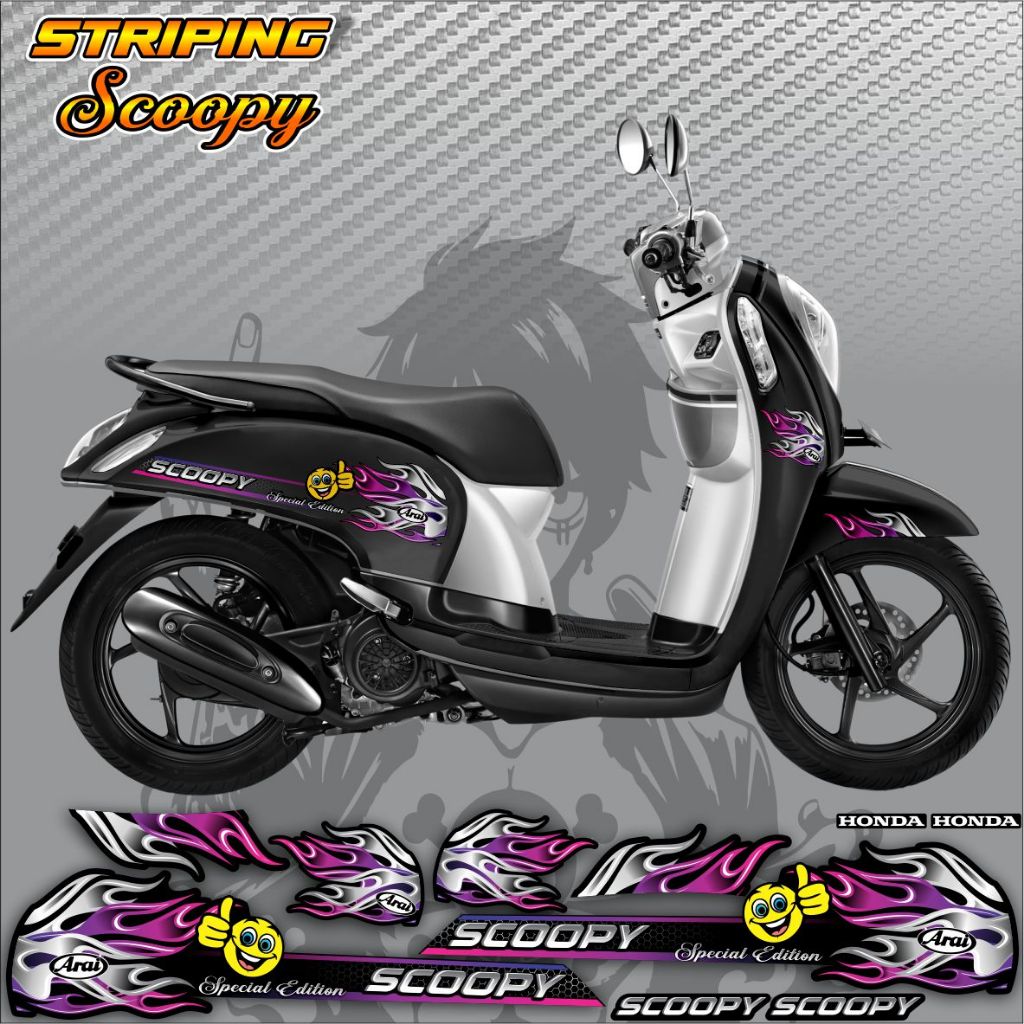 Striping Honda Scoopy 2019 All tipe grafis api new / stiker scoopy api Anti Pudar