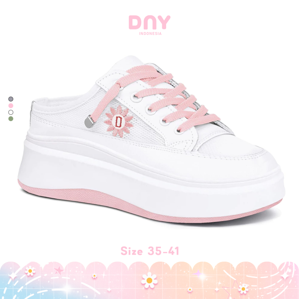 Sepatu DNY Sepatu Sandal Korea Sendal Wanita Putih Import Cantik Sepatu Sendal Perempuan 0044D