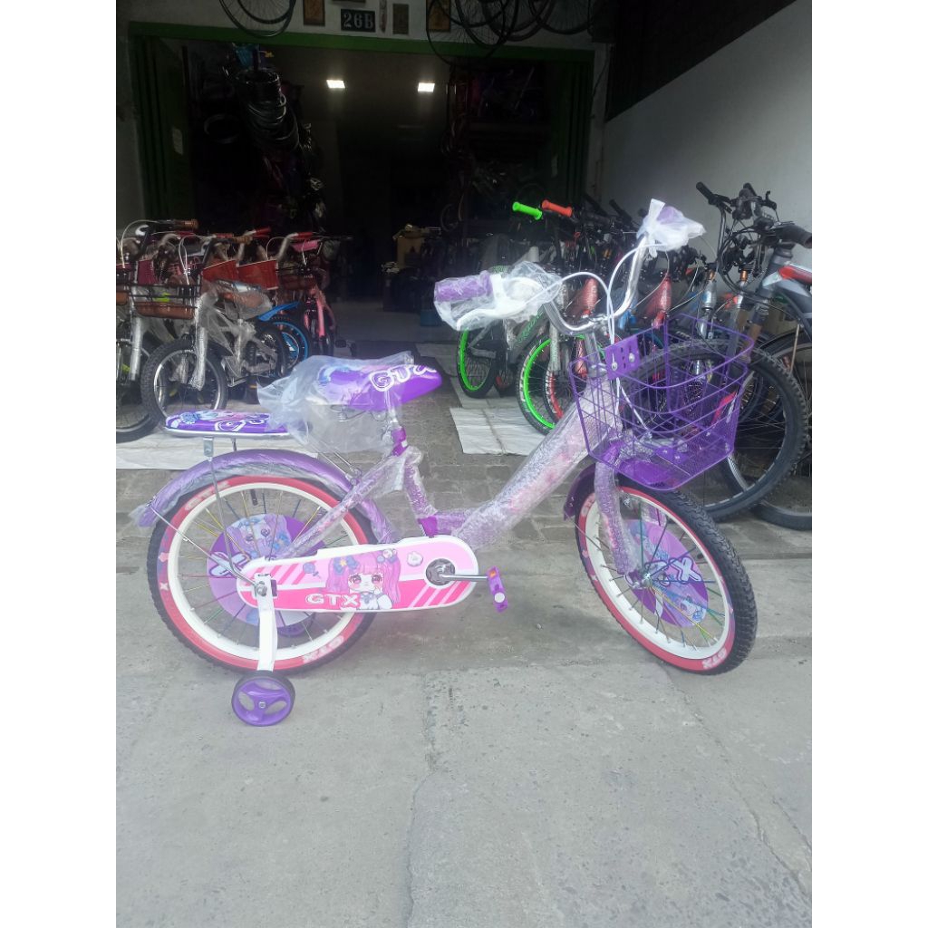 sepeda mini anak GTX 18 inci stang krom bagasi krom
