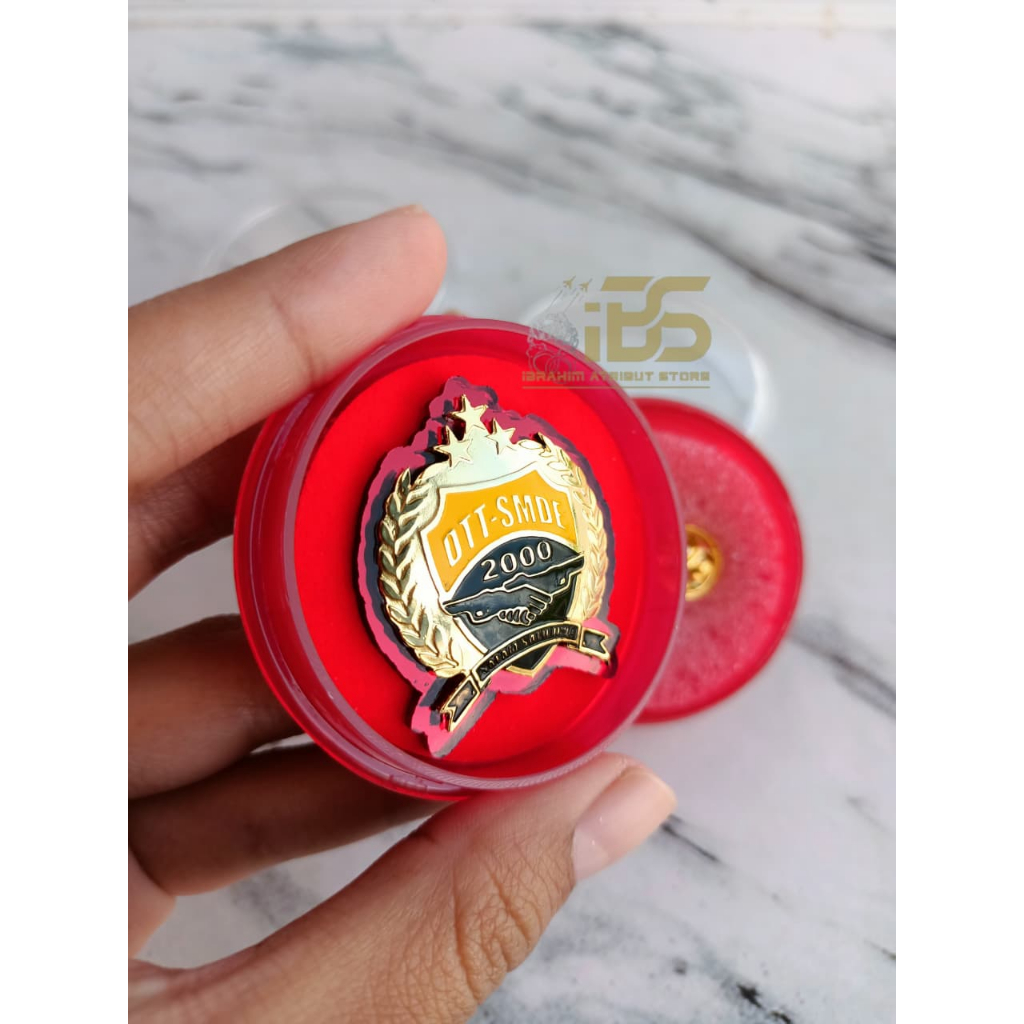 Jual Pin PDH DTT-SMDE ANNIVERSARY bahan logam kuningan sepuh lapis emas terlaris dan terbaru