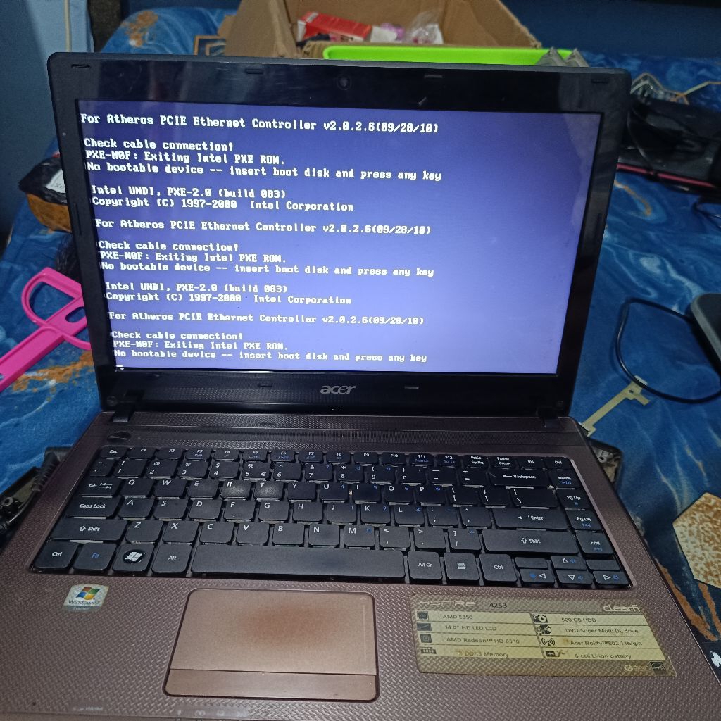 Laptop Acer minus tdk bisa instal