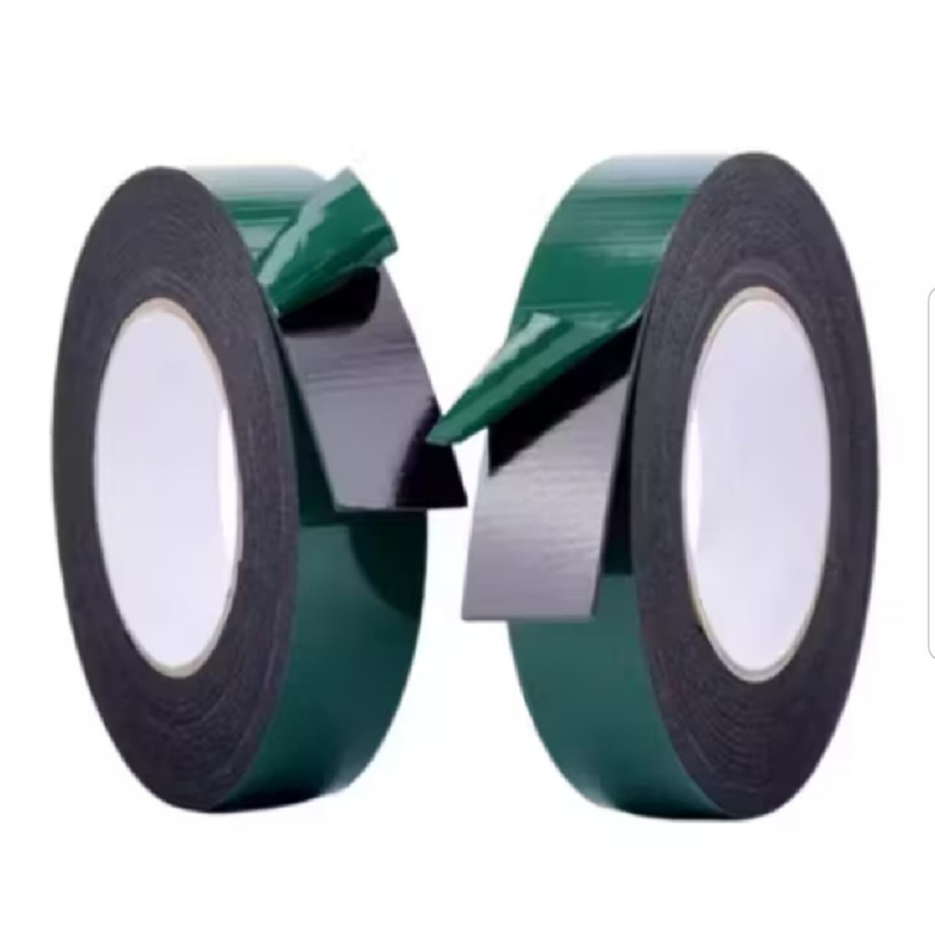 Lakban Double Tape Hijau 20mm x 6 Yard Perekat Kuat untuk Mobil & Kaca