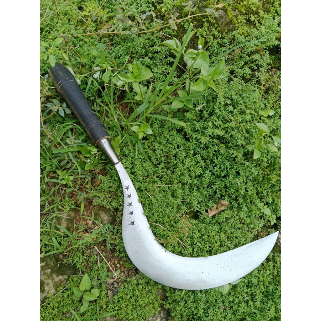 Arit rumput asli baja sepuhan ori lima bintang alat berkebun dan taman