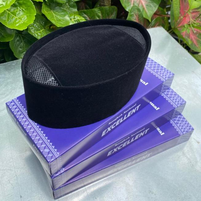 Peci Songkok Ac Hitam Polos Bludru Halus songkok nasional