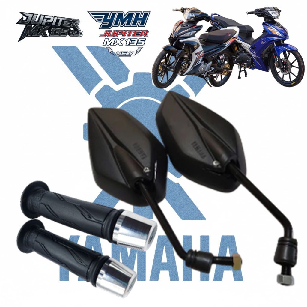 Spion-Kaca Model Jupiter MX New Jupiter MX lama 135 Untuk Motor Drat karet Grip + jalu besi