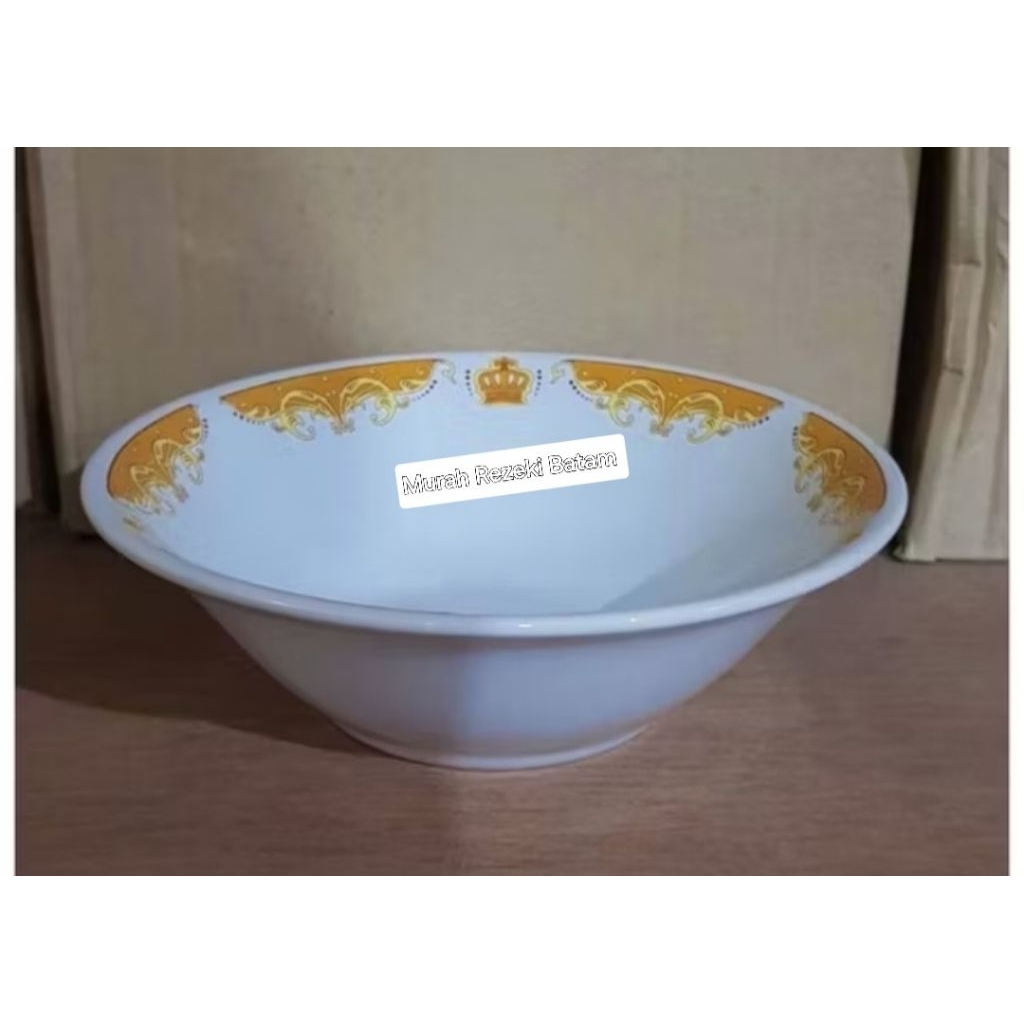 Mangkok Makan Keramik Mahkota Motif Mahkota Emas 7 inch HARGA SATUAN