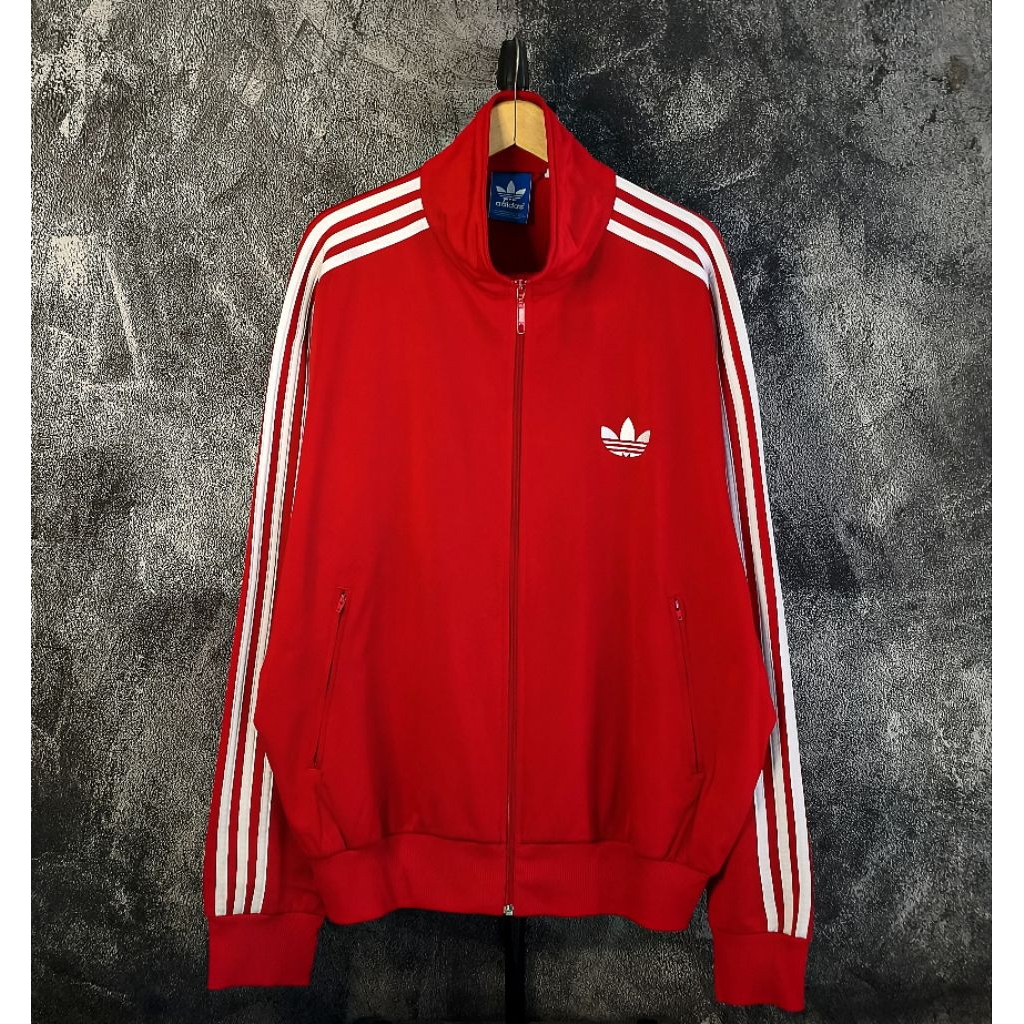 (TRACKTOP ADIDAS FIREBIRD RED STRIP WHITE)