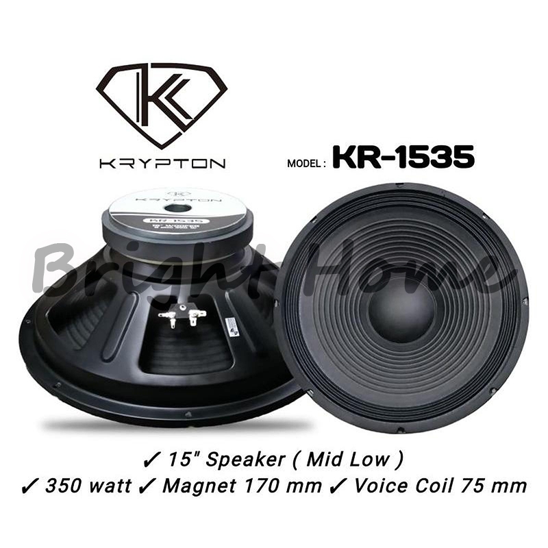 KRYPTON KR-1535 KR1535 Komponen Speaker 15 Inci Mid Low 350 Watt