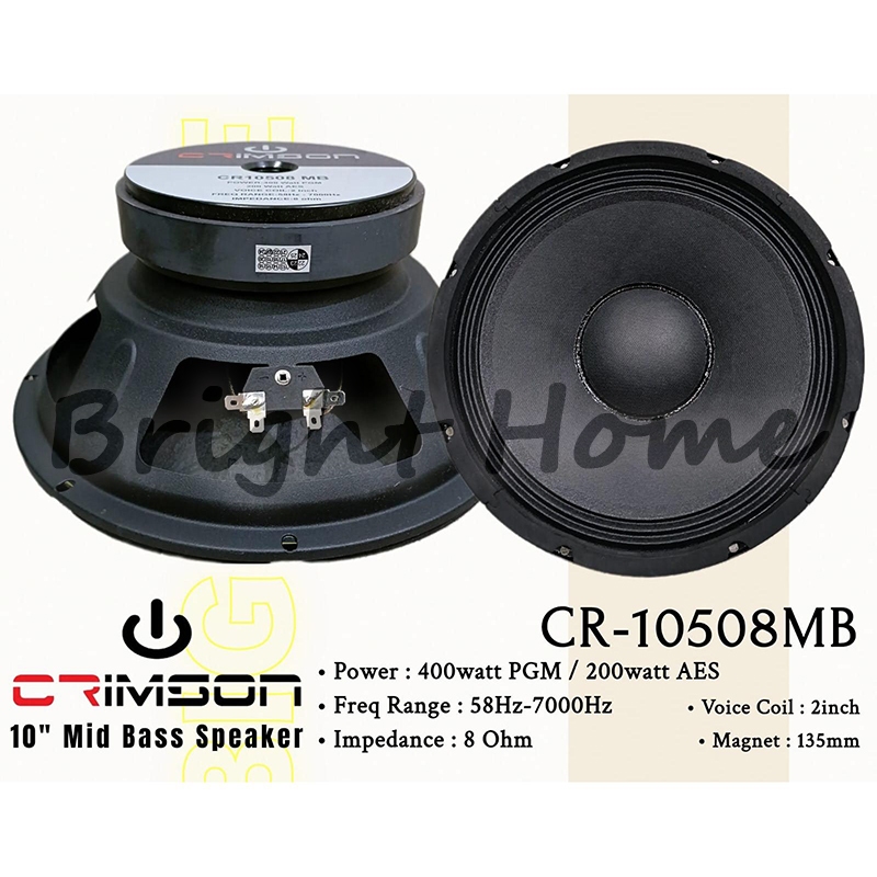 CRIMSON CR-10508MB CR10508MB Komponen Speaker 10 Inci Full Range Mid Low