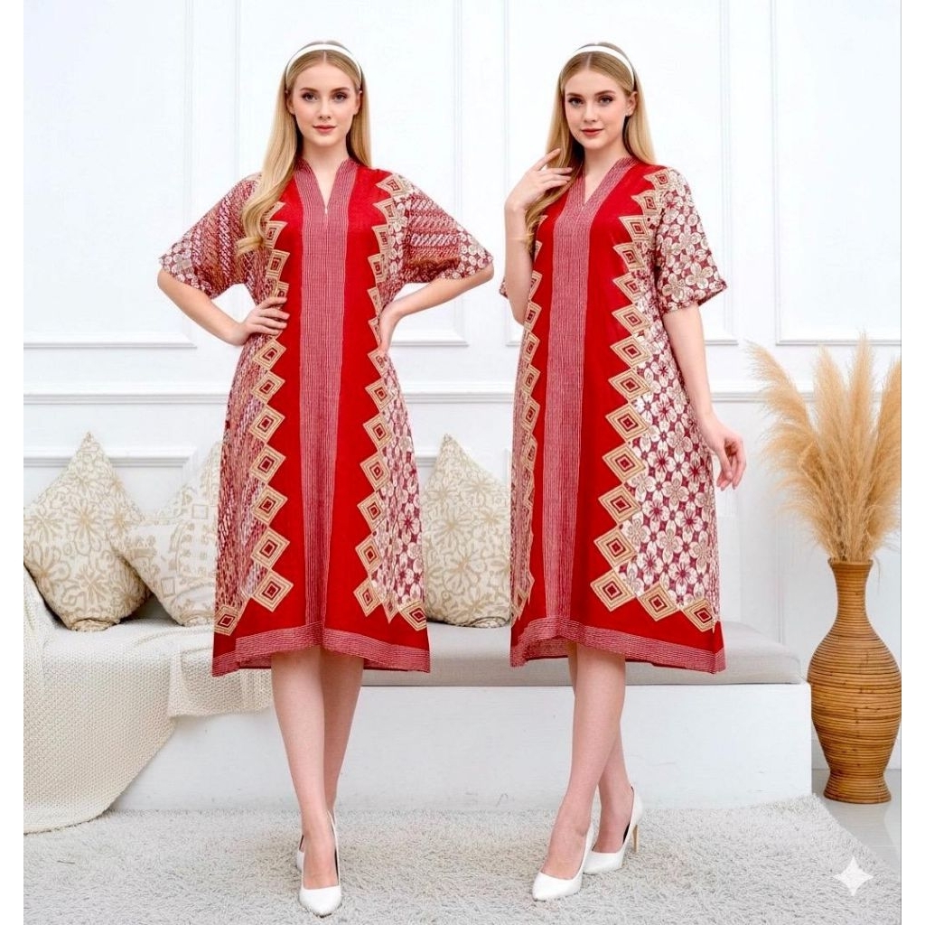 Semerbak sasmita Rayon premium tebal busui payung mama muda piyama gaun dress kekinian