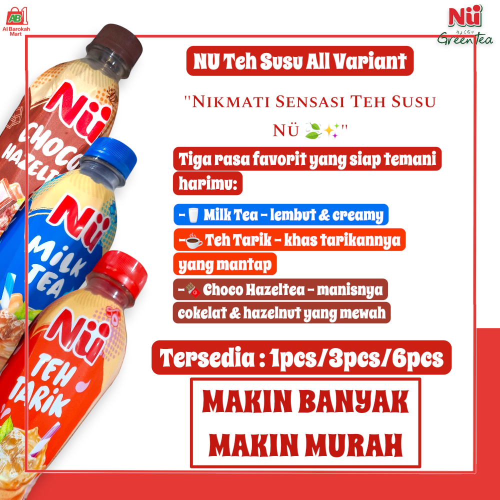 Nu Green Tea Milk Series 350ml | Varian Teh Tarik, Milk Tea, Chocohazeltea | Teh Susu Botol